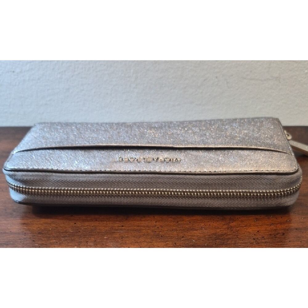 Michael Kors Metallic Silver Zip Wallet - Picture 3 of 14